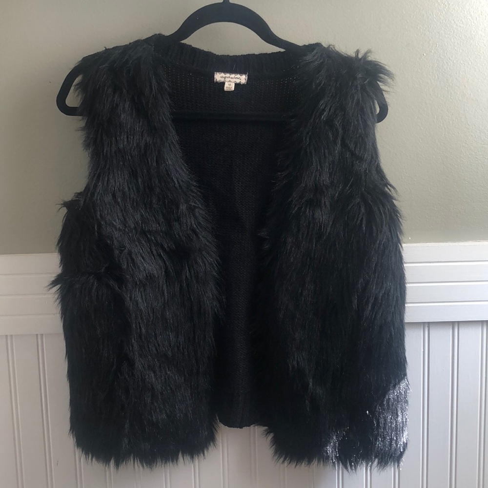 Black Fur Vest